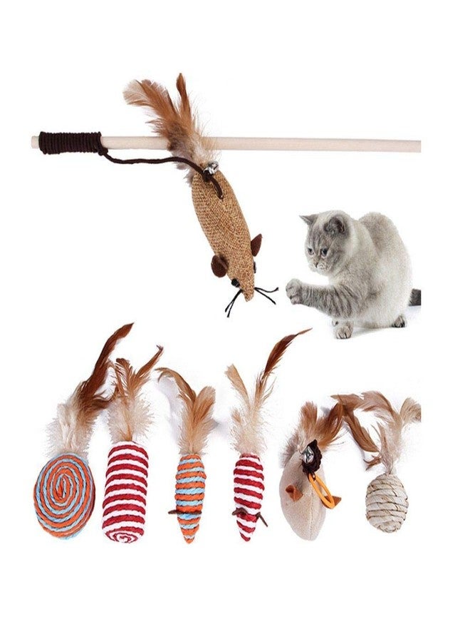 PETLICIOUS & MORE مجموعة ألعاب PETLICIOUS & MORE® الخشبية لجذب القطط، مع ريش قابل للاستبدال - 7 قطع/مجموعة - Image 2